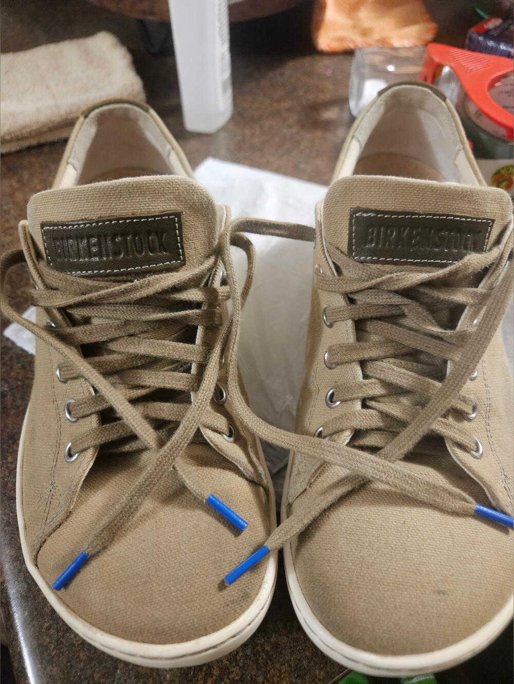 Birkenstock Women's Casual Canvas Sneakers in Tan. Size 6.5 EUC.
